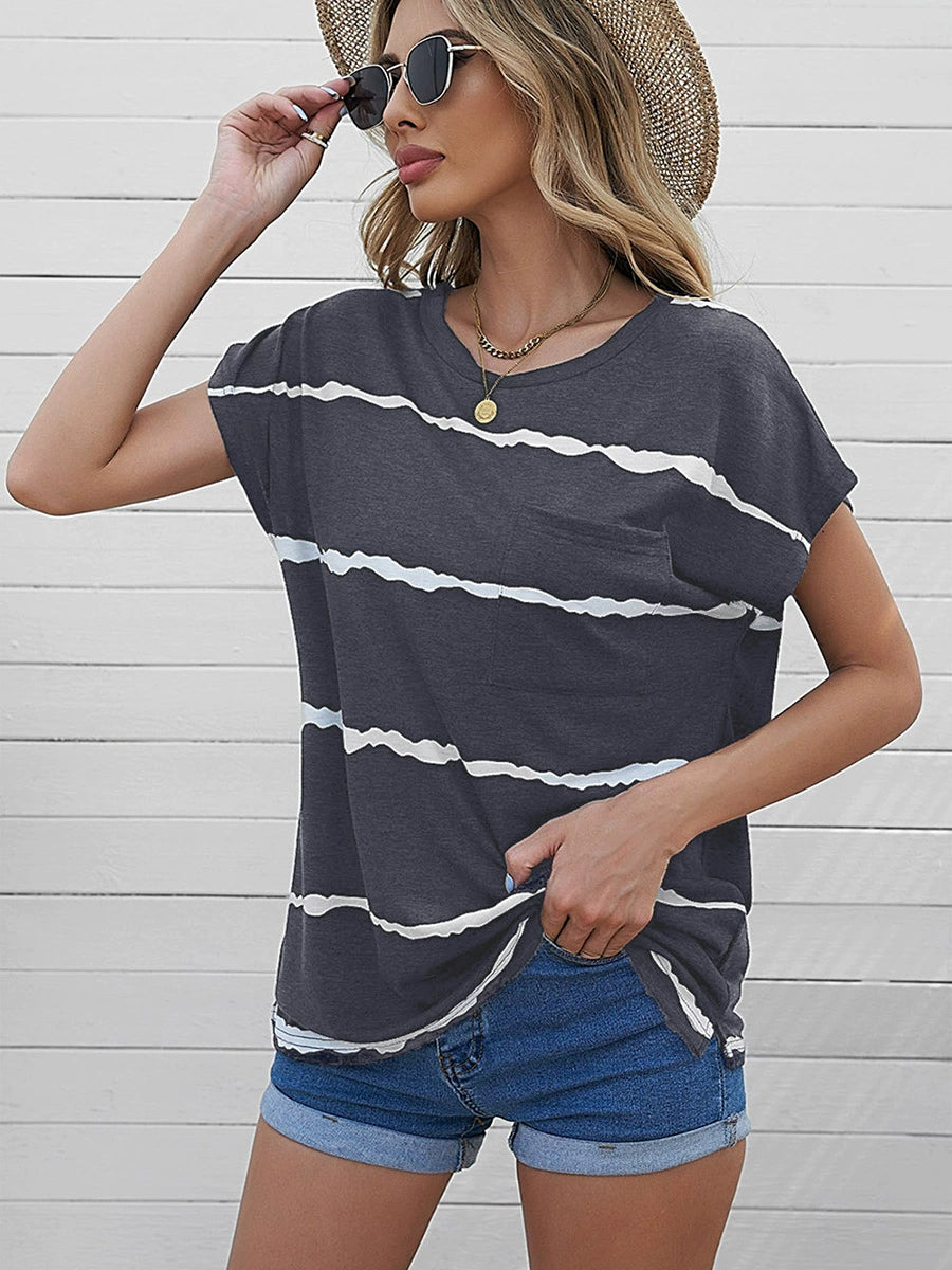 2024 Summer Loose Casual Half Sleeve round Neck T-shirt