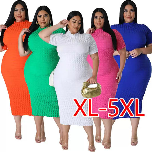 Plus Size Women Clothing Dresses Casual over the Knee Dress