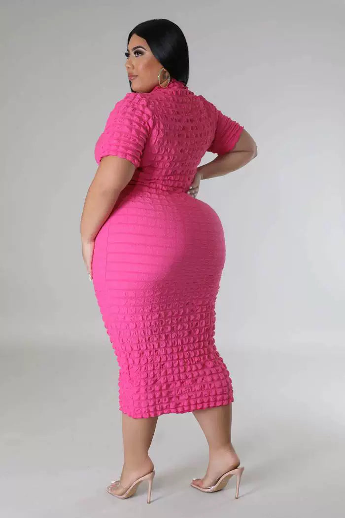 Plus Size Women Clothing Dresses Casual over the Knee Dress