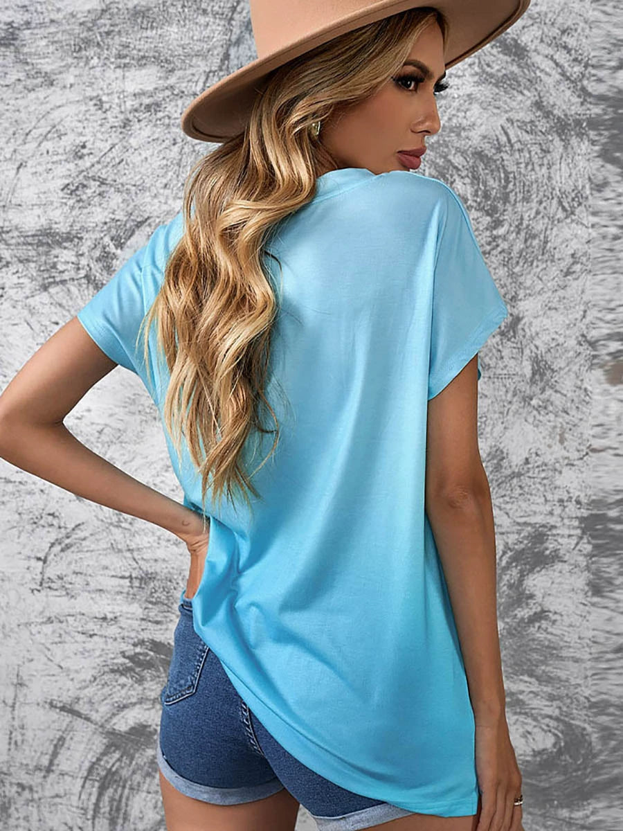 2024 Summer Loose Casual Half Sleeve round Neck T-shirt