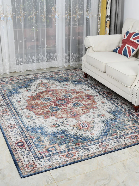 American Retro Bedroom Carpet Living Room Morocco Carpet Home Sofa Persian Rug Decor Anti-skid Floor Mat Study Vintage Area Rugs